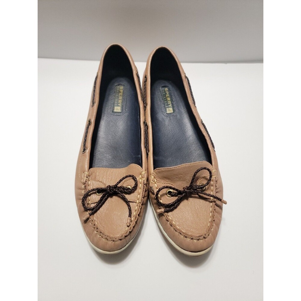 Sperry Top-Sider Women’s 8.5 Tan Leather Boat Shoes Classic Nautical Style